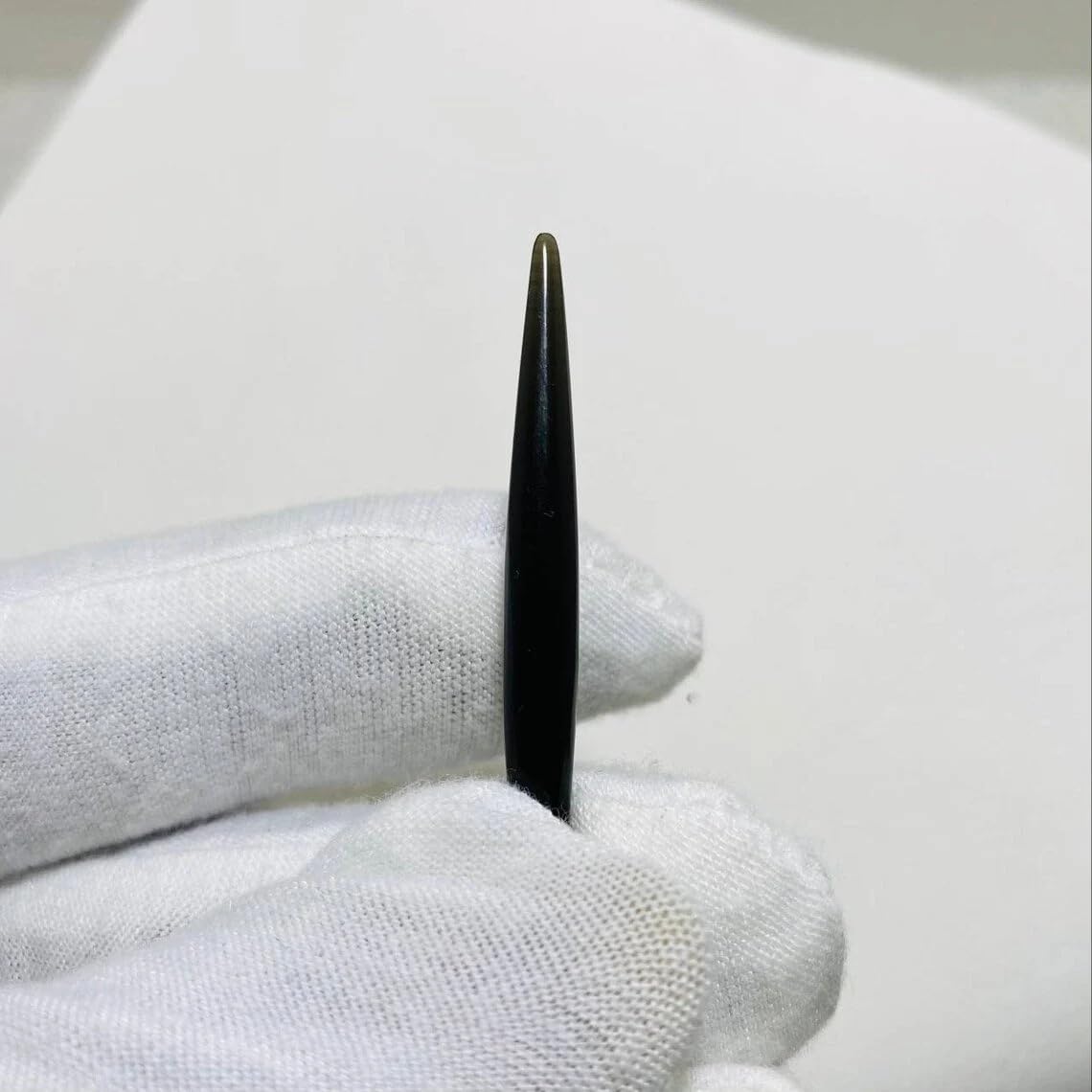 Black Obsidian Crystal Septum Spike Gauges, 14g to 1/2 inch, Custom Sizing Available