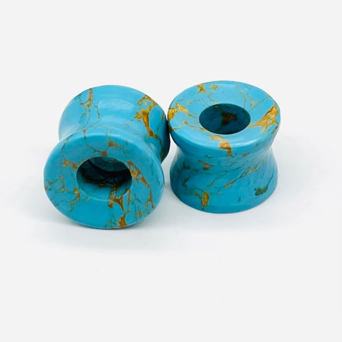 American Blue Copper Turquoise Crystal Body Jewelry Plug Tunnel Naga Earrings for Ear Piercing 4mm to 40mm (6g to 40mm) Ear Plugs Gauges for Earrings