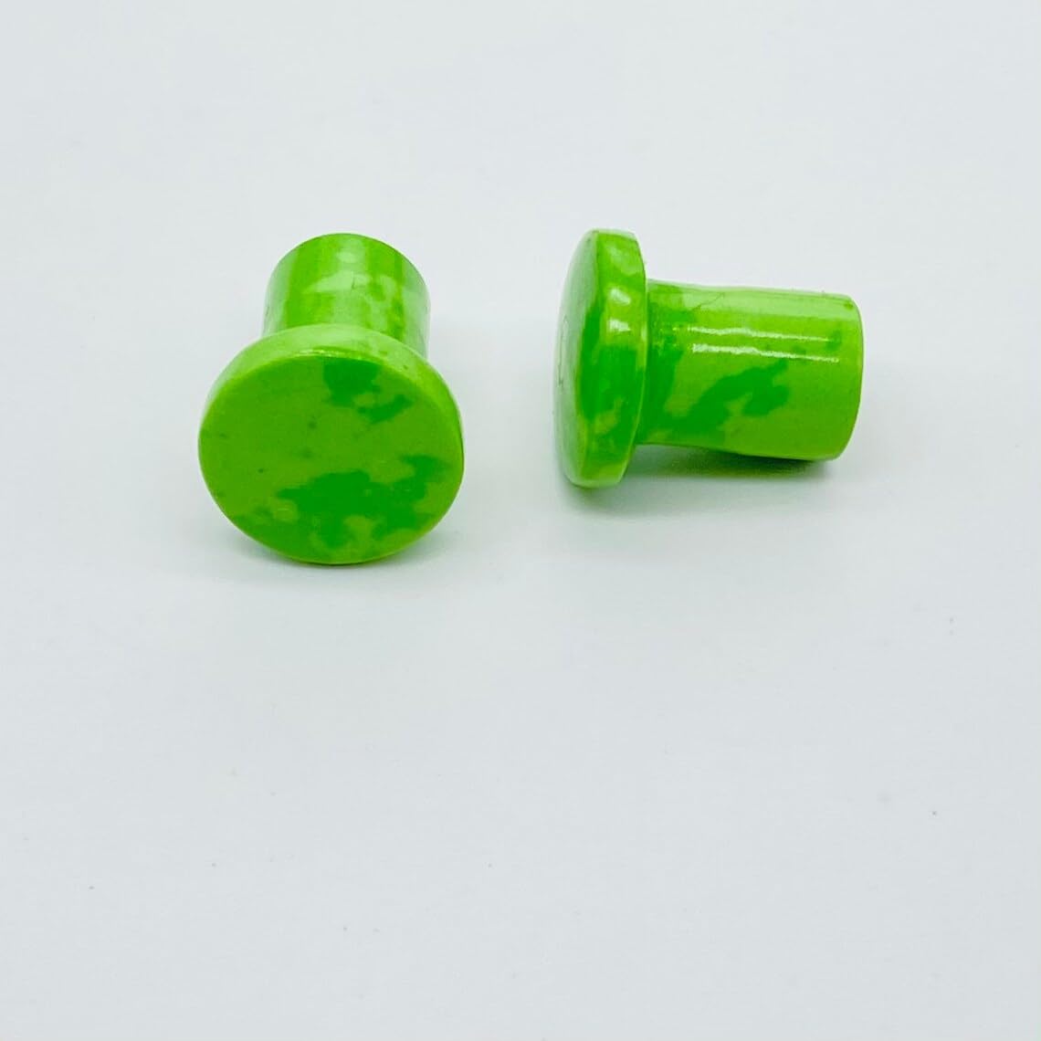 Green Turquoise Crystal Round Single Flared Plug Ear Gauges, 8g-25mm