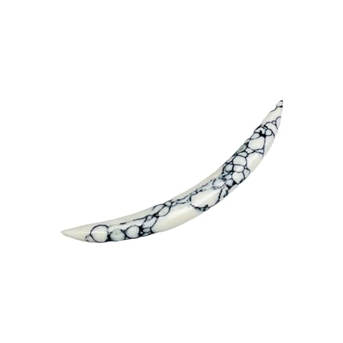 Howlite Crystal Curved Septum Tusk Gauges, Size 12g to 1/2", Wholesale Available