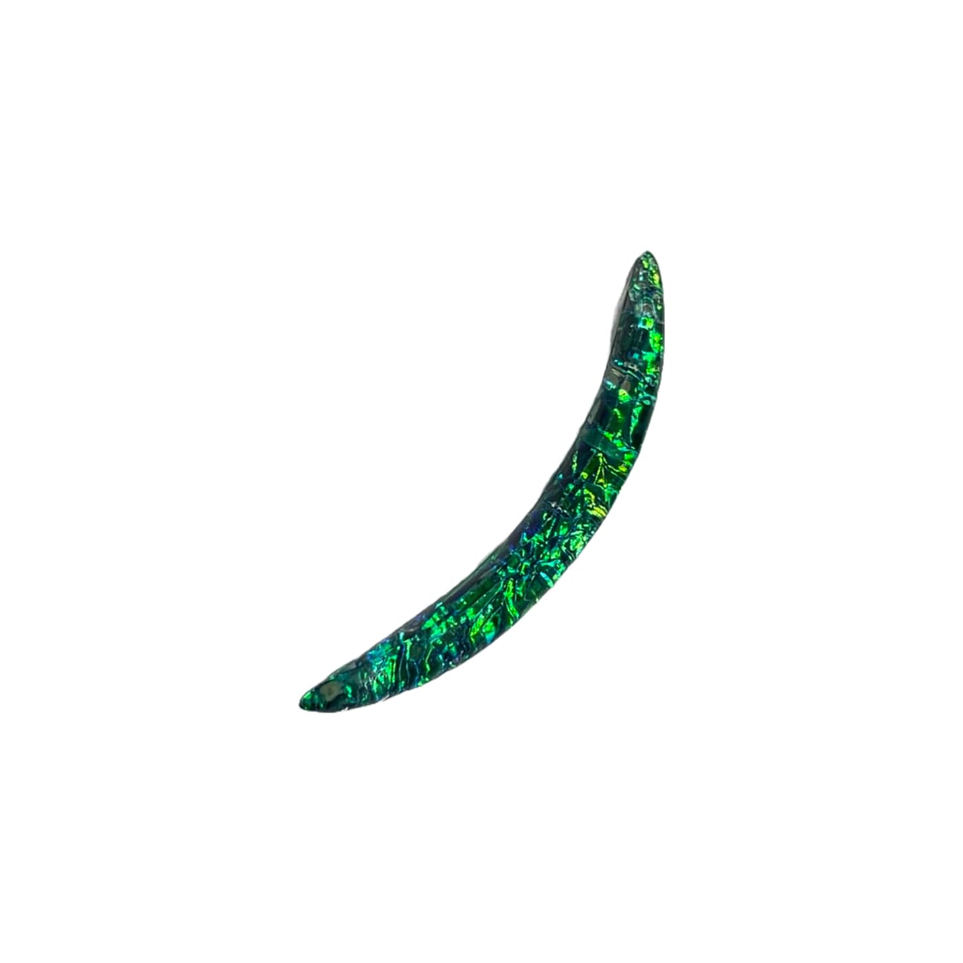Green Opal Glitter Stone Septum Curved Tusk Spike, 12g-1/2", Custom Sizes, Opaque Gemstones