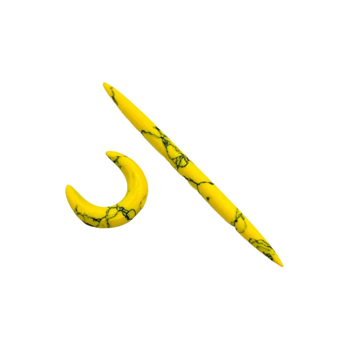 Naga Body Jewelry Yellow Turquoise Crystal Handmade Nose Piercing Septum Pincher/Tusk Spike 12g (2mm) to 1/2" (12mm) Customized Size & Wholesale Also Available