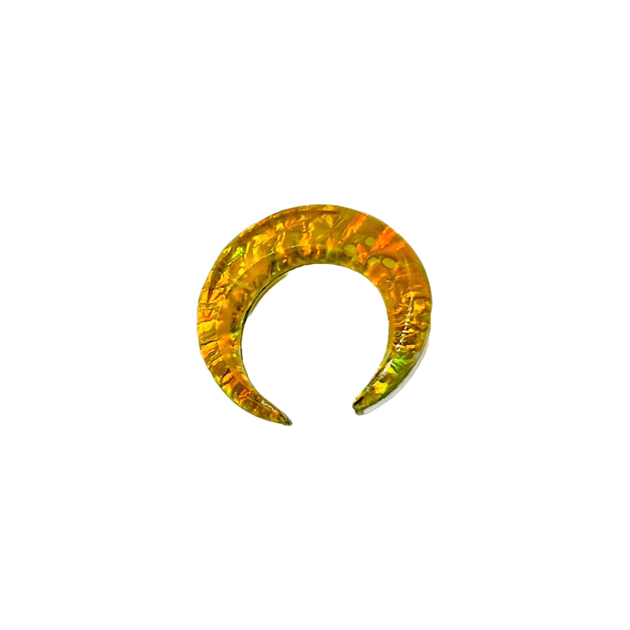 Yellow Opal Glitter Glass Stone Septum Pincher, 12g-1/2in, Custom Sizes, Handmade Body Jewelry
