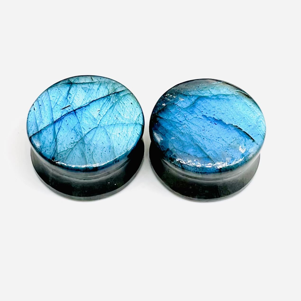 Natural Labradorite Gemstone Handmade Naga Body Piercing Ear Gauges Plugs Jewelry, Customized Size & Wholesale Avaiolable