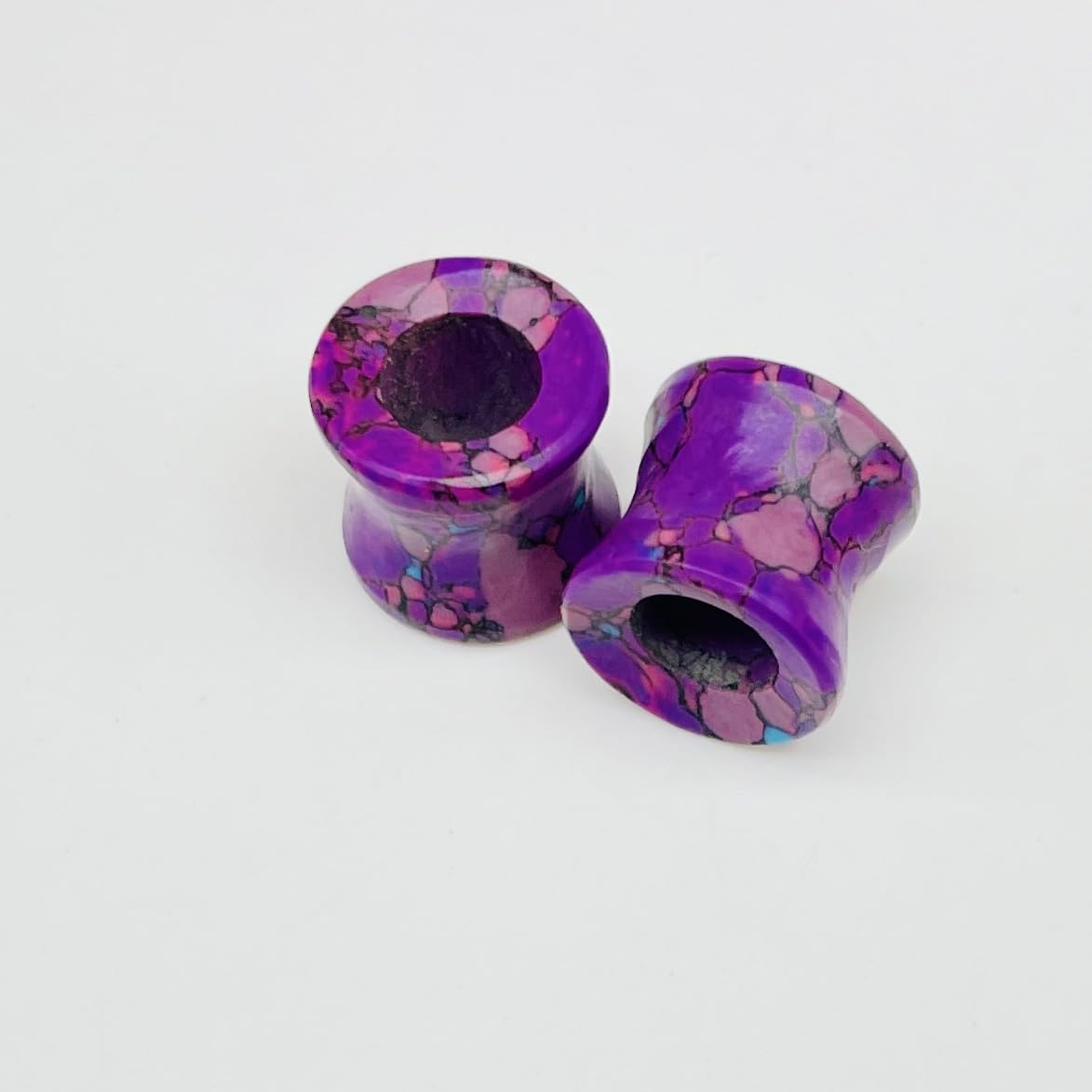 Pruple Turquoise Crystal Handmade Naga Body Piercing Jewelry Plug Tunnel Gauges Size 6g (4mm) to 40mm Customized Sizes & Wholesale Also Available