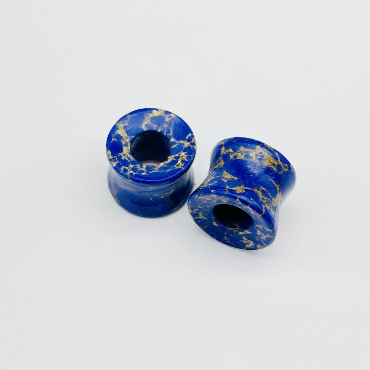 Body Jewellery Naga Piercing Ear Gauges Tunnel Plug (4mm to 40mm) - 2Pcs/Pack (Blue)