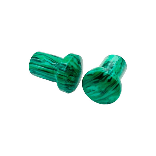 Green Malachite Crystal Handmade Naga Body Piercing Jewelry Ear Gauges Plugs, 8g (3mm) to 1 inch (25mm), Customizable Sizes