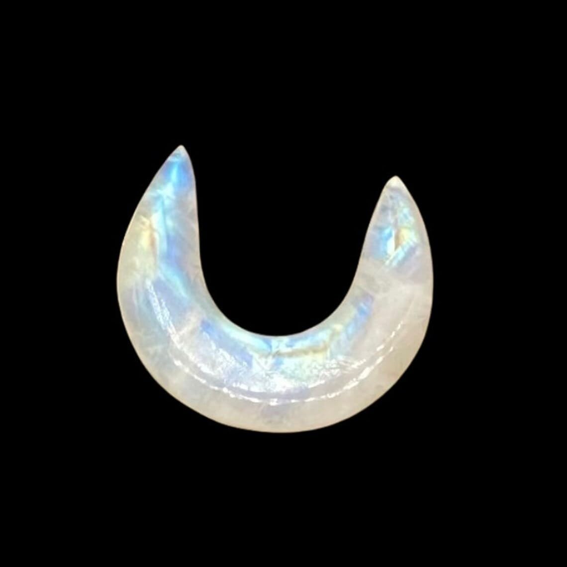 Moonstone Septum Pincher Gauges, Size 8g to 00g, Custom Sizes Available, Natural Gemstone Body Jewelry