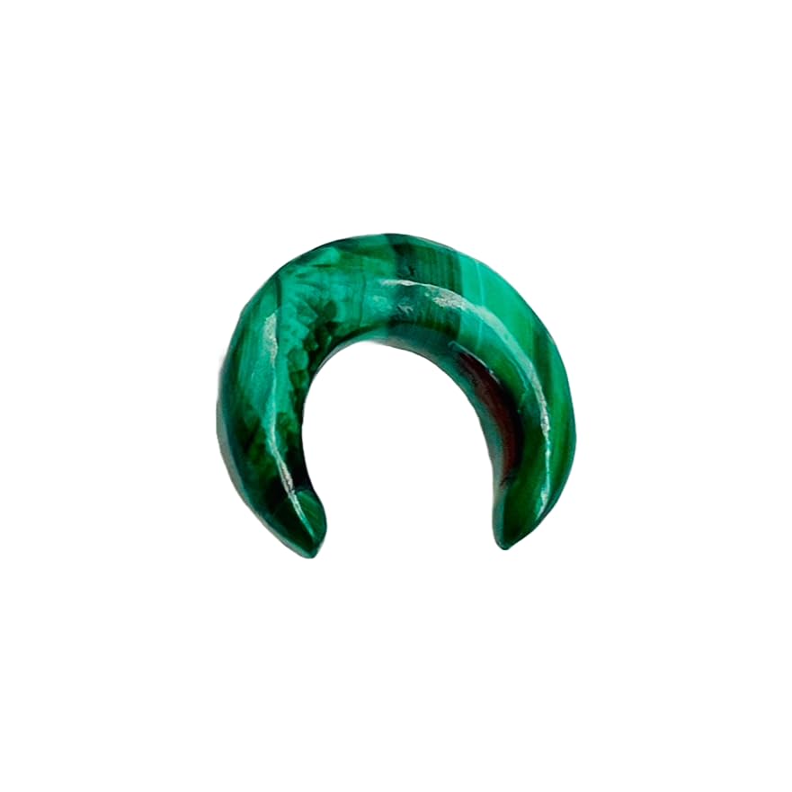 Natural Green Malachite Crystal Handmade Naga Body Piercing Tribal Septum Pincher Jewelry Gauges, 12g (2mm) to 1/2 inch (12mm), Customized Sizes Available