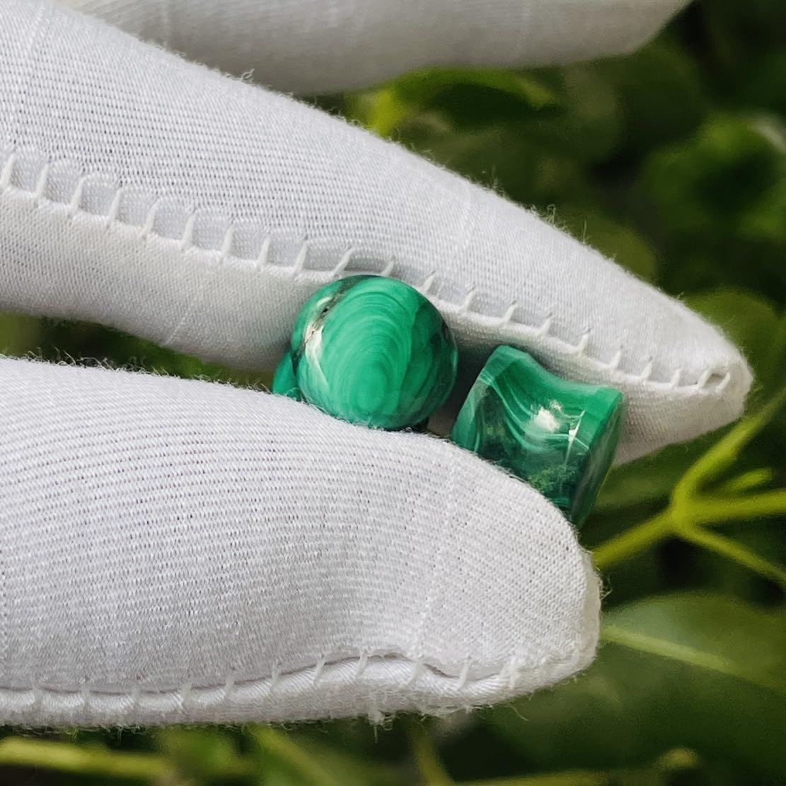 Natural Green Malachite Crystal Handmade Double Flared Round Naga Body Piercing Jewelry Ear Gauges, 8g (3mm) to 30mm, Customized Size, Wholesale Available