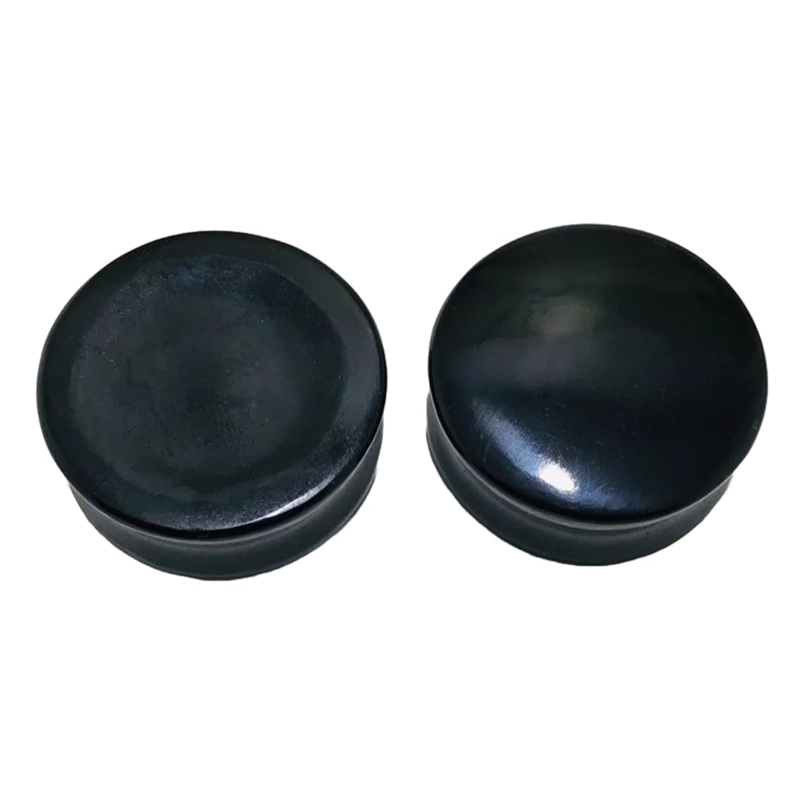 Natural Black Obsidian Crystal Handmade Naga Body Piercing Jewelry Double Flared Round Shaped Ear Gauges Plugs Size 8g (3mm) to 2-1/8” (54mm)