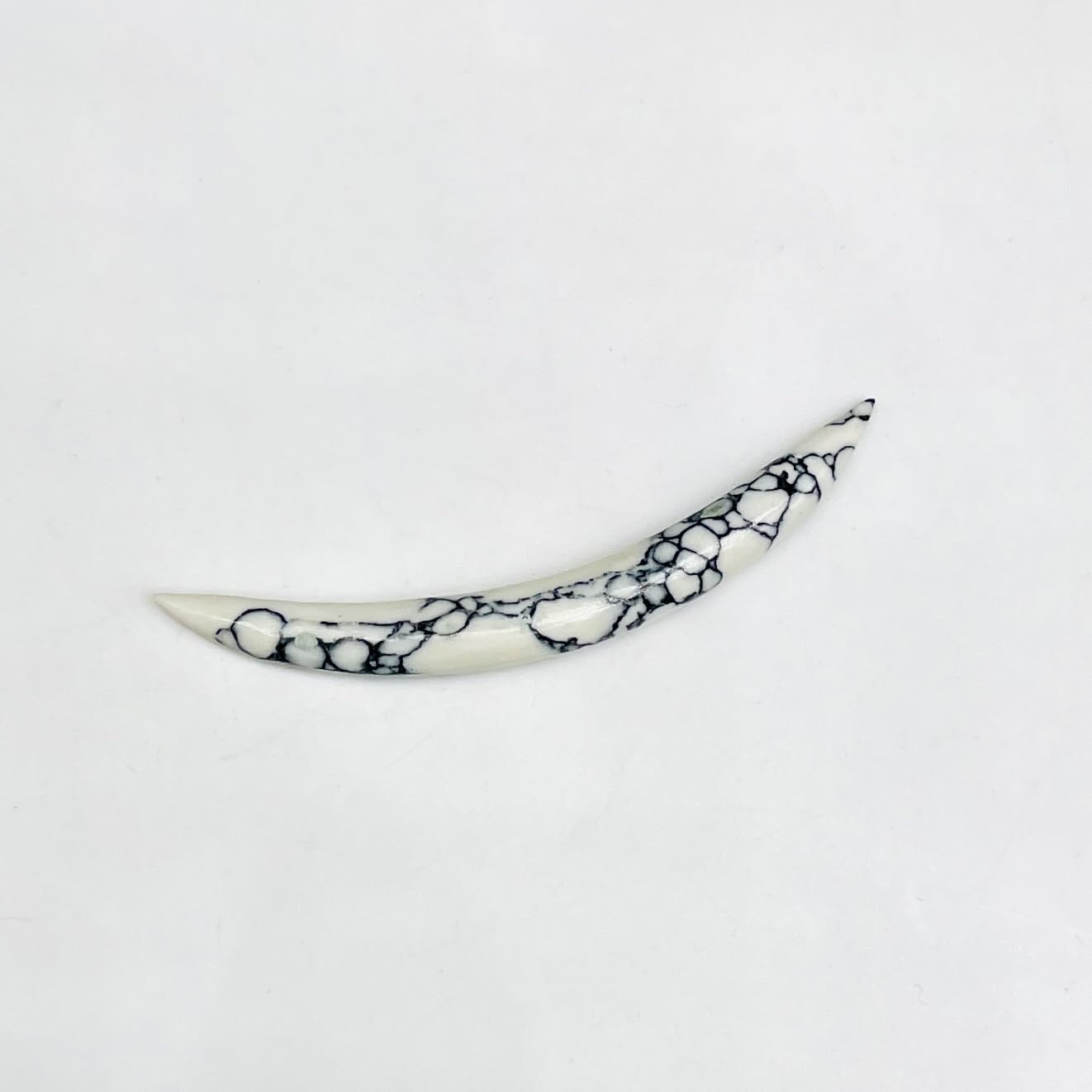 Howlite Crystal Curved Septum Tusk Gauges, Size 12g to 1/2", Wholesale Available