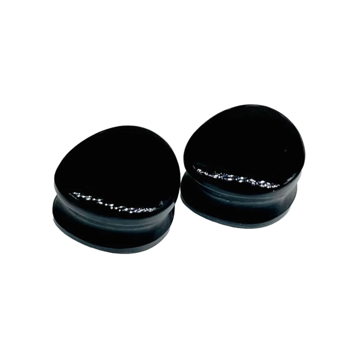 Natural Black Obsidian Crystal Handmade Naga Body Piercing Jewelry Double Falre Teardrop Shape Ear Gauge Plug Size 8g (3mm) to 1" (25mm) Wholesale Available