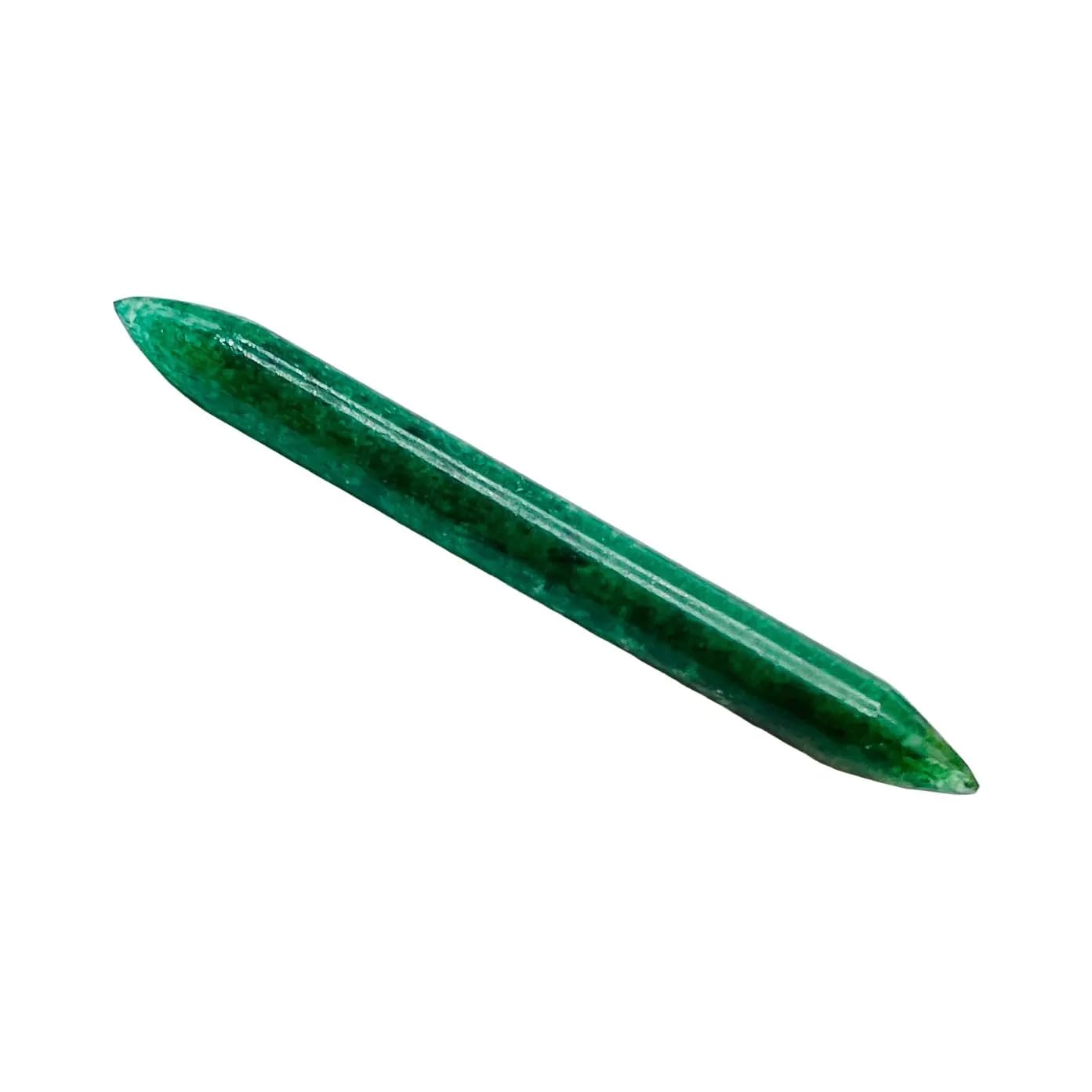 Natural Green Aventurine Septum Spike – Double Tapered Tribal Tusk Body Jewelry for Stretched Piercings – Handmade Stone Gauge Pincher – Unisex Boho Piercing Accessory