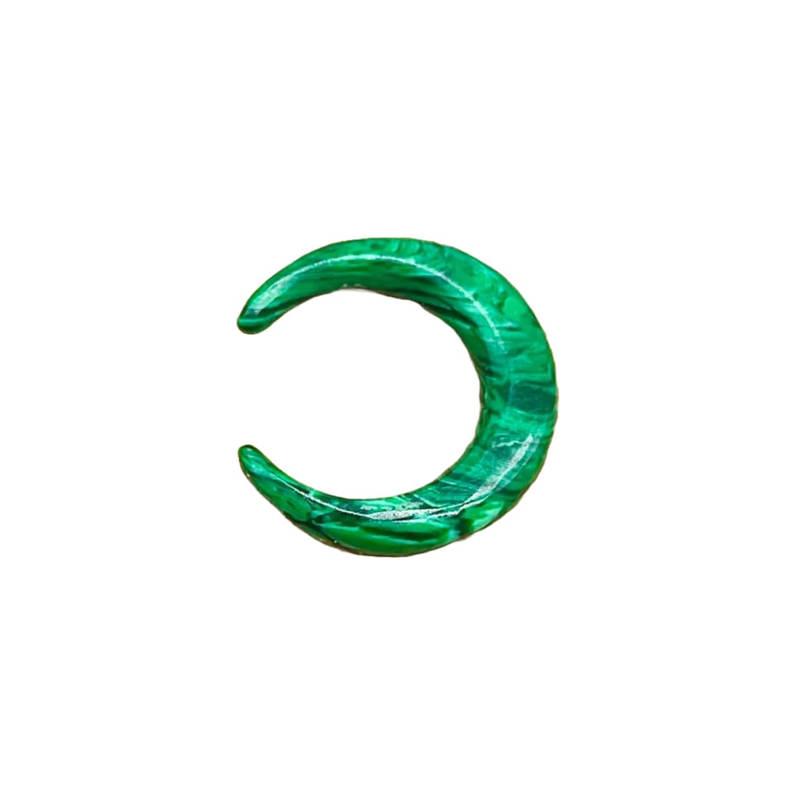 Green Malachite Crystal Handmade Naga Body Piercing Jewelry, Tribal Septum Pincher Gauges, 12g (2mm) to 1/2 inch (12mm), Customizable Sizes