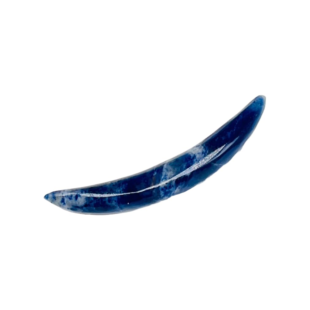 Natural Sodalite Crystal Handmade Naga Body Piercing Jewelry, Tribal Septum Curved Tusk Spike Gauges, 12g (2mm) to 1/2 inch (12mm), Customized Sizes Available