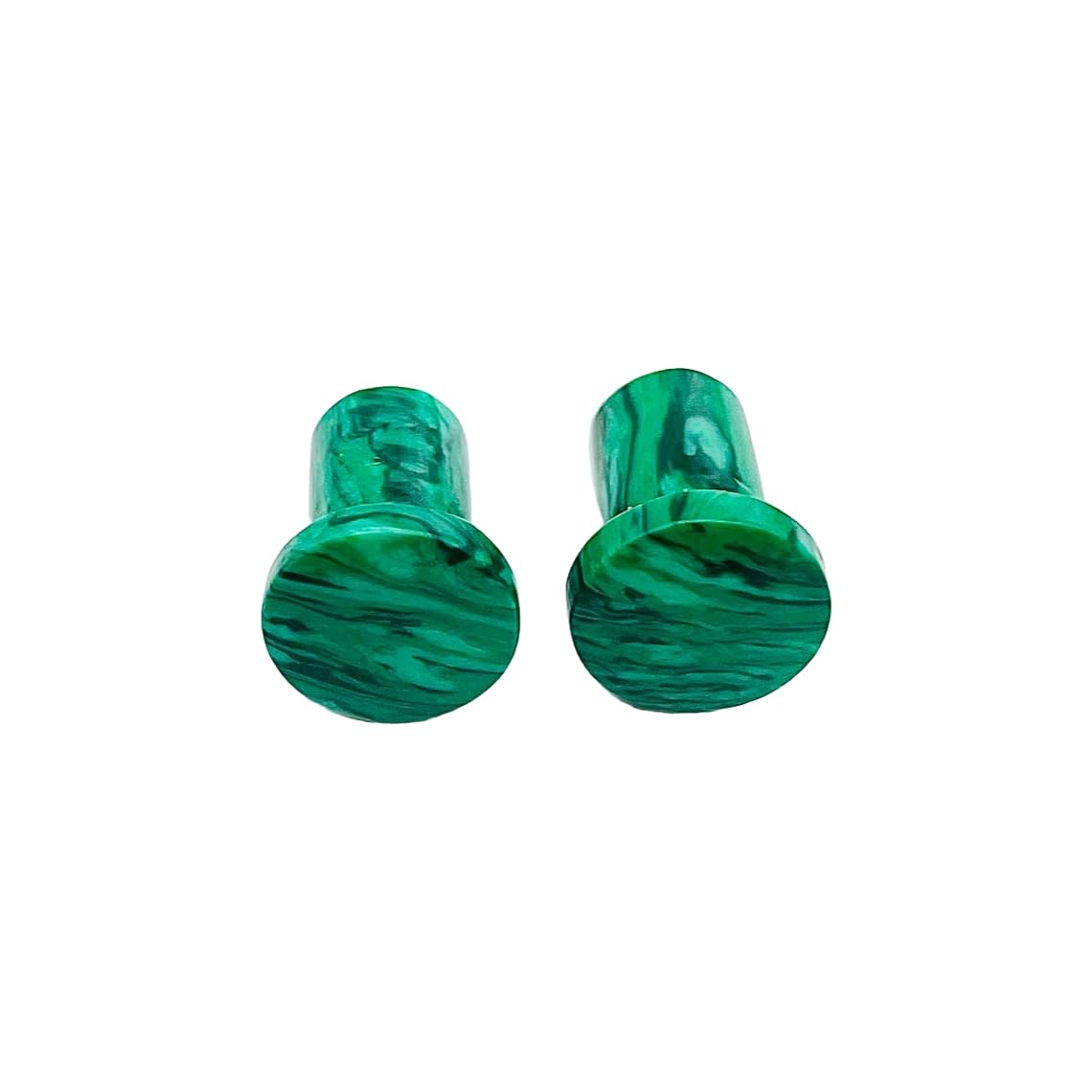 Green Malachite Crystal Handmade Naga Body Piercing Jewelry Ear Gauges Plugs, 8g (3mm) to 1 inch (25mm), Customizable Sizes