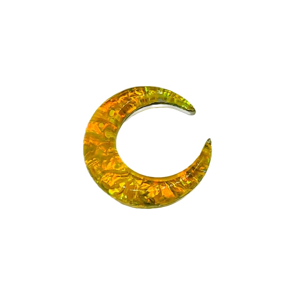 Yellow Opal Glitter Glass Stone Septum Pincher, 12g-1/2in, Custom Sizes, Handmade Body Jewelry