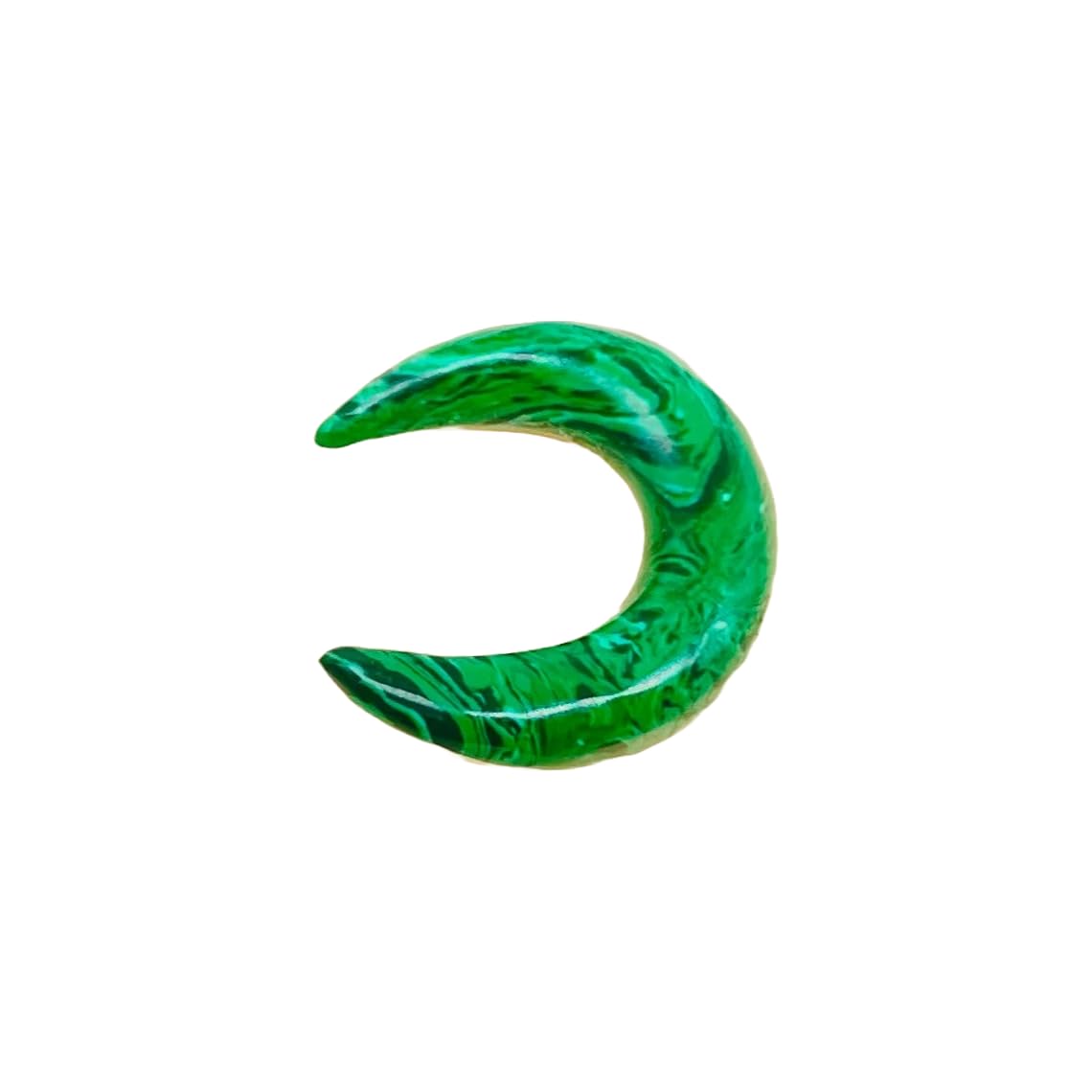 Malachite Crystal Tribal Septum Pincher & Spike Naga Body Piercing Jewelry Gauges, 12g (2mm) to 1/2 inch (12mm), Customized Size Available, Green