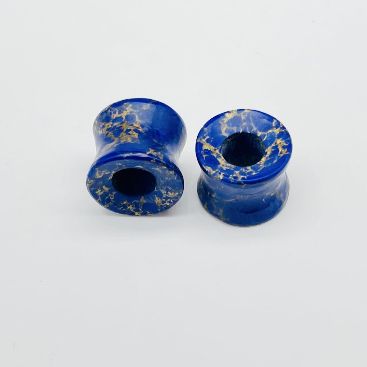 Body Jewellery Naga Piercing Ear Gauges Tunnel Plug (4mm to 40mm) - 2Pcs/Pack (Blue)