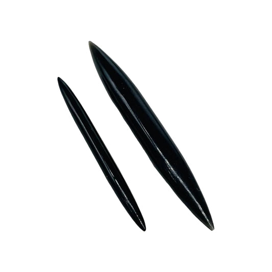 Black Obsidian Crystal Septum Spike Gauges, 14g to 1/2 inch, Custom Sizing Available