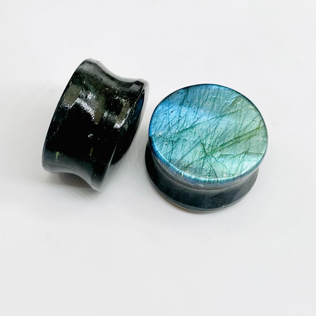 Natural Labradorite Gemstone Handmade Naga Body Piercing Ear Gauges Plugs Jewelry, Customized Size & Wholesale Avaiolable