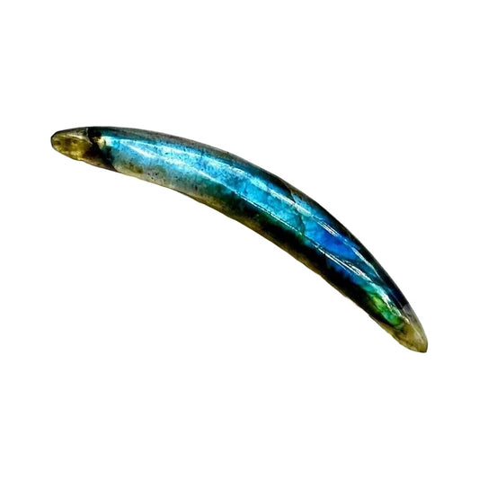 Body Jewelry Natural Flashy Labradorite Crystal Handmade Curved Septum Tusk Body Piercing Naga Jewelry Gauge Size 12g (2mm) to 0000g (12mm) Customized Wholesale Also Available
