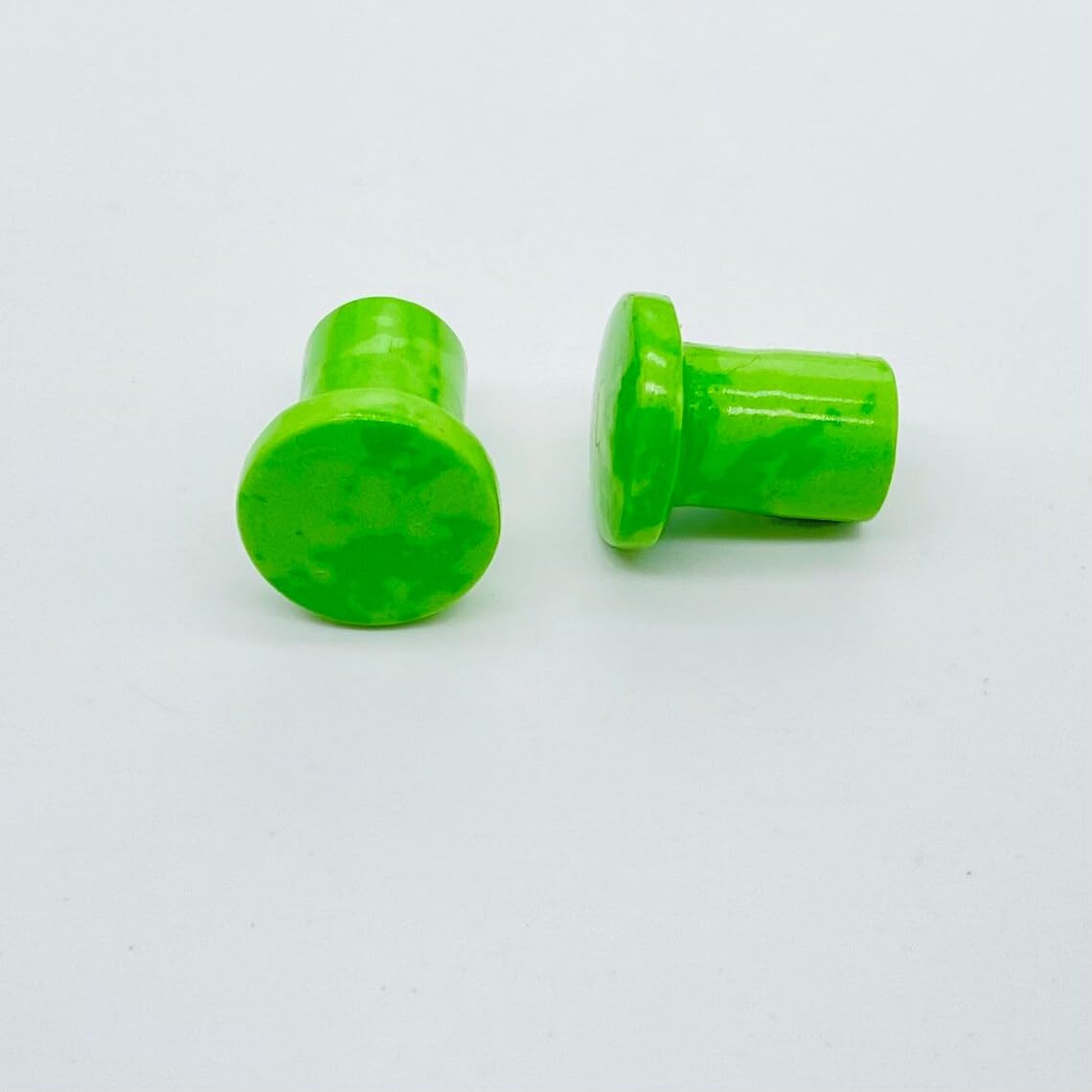 Green Turquoise Crystal Round Single Flared Plug Ear Gauges, 8g-25mm