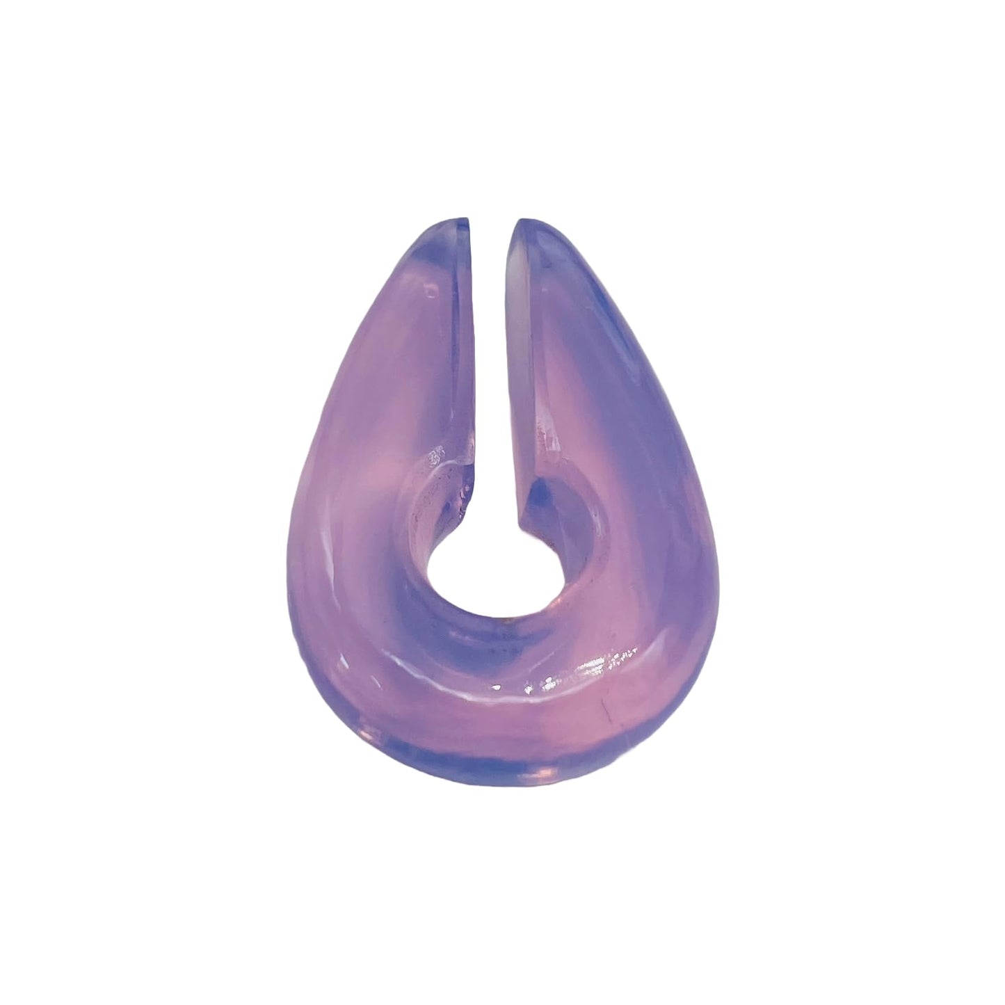 Lavender Chalcedony Stone Ear Weights, Pair of Keyhole Hangers Gauges