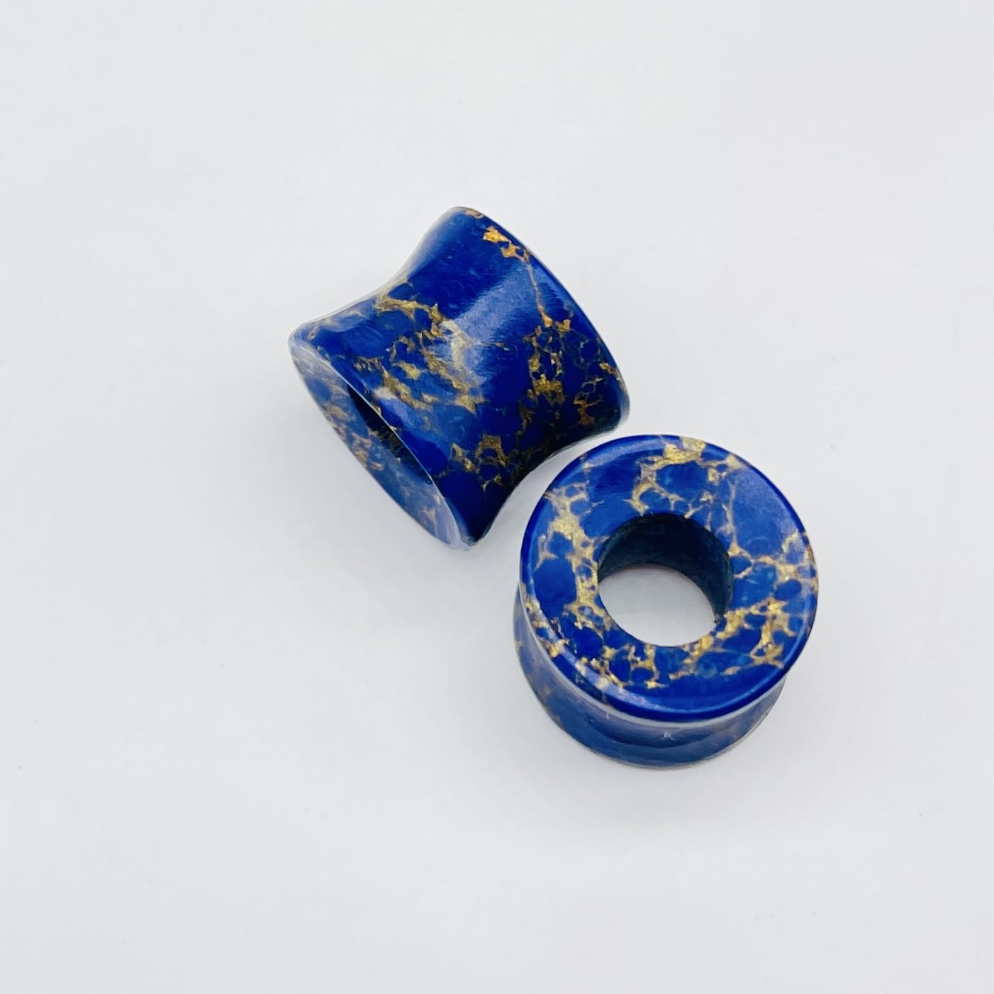 Body Jewellery Naga Piercing Ear Gauges Tunnel Plug (4mm to 40mm) - 2Pcs/Pack (Blue)