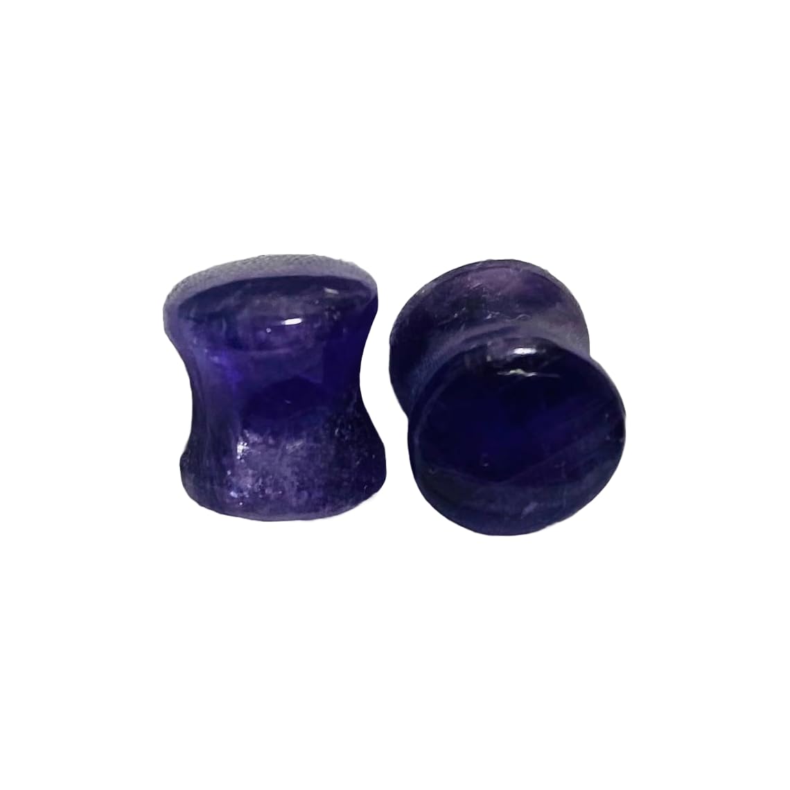 Natural Amethyst Gemstone Double Flared Ear Gauges, Sizes 8g (3mm) to 30mm