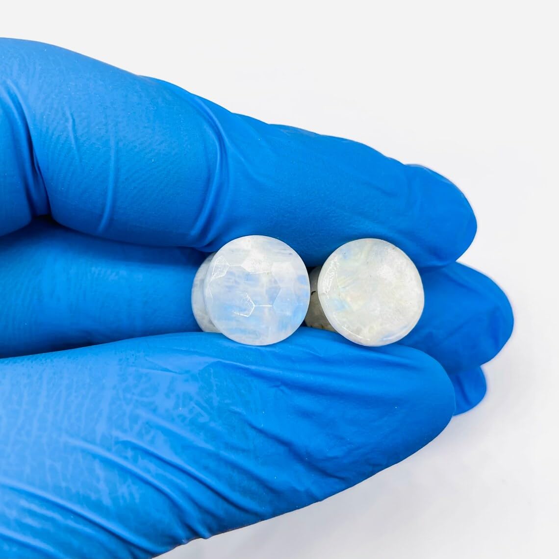 Moonstone Gemstone Ear Gauges, Hexagonal Cut, 8g-1", Custom Sizing Available