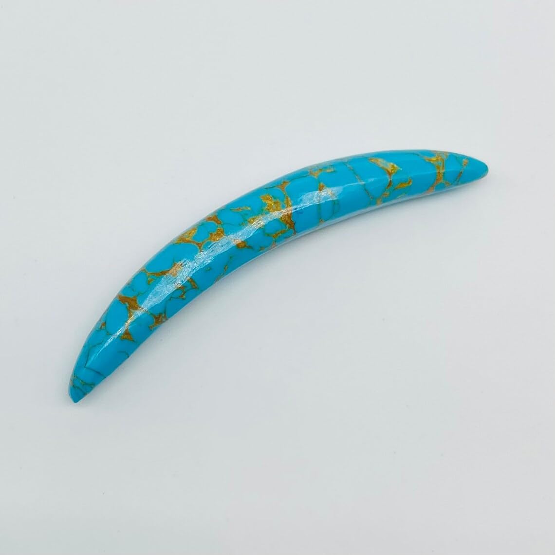 American Blue Copper Turquoise Crystal Naga Septum Curved Tusk Body Jewelry - 12g (2mm) to 1/2" (12mm) Size, Wholesale Available