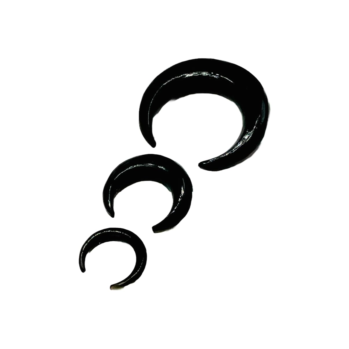 Natural Black Onyx Gemstone Handmade Naga Body Piercing Tribal Septum Horseshoe Pincher Gauges, 2mm (12g) to 12mm (1/2")