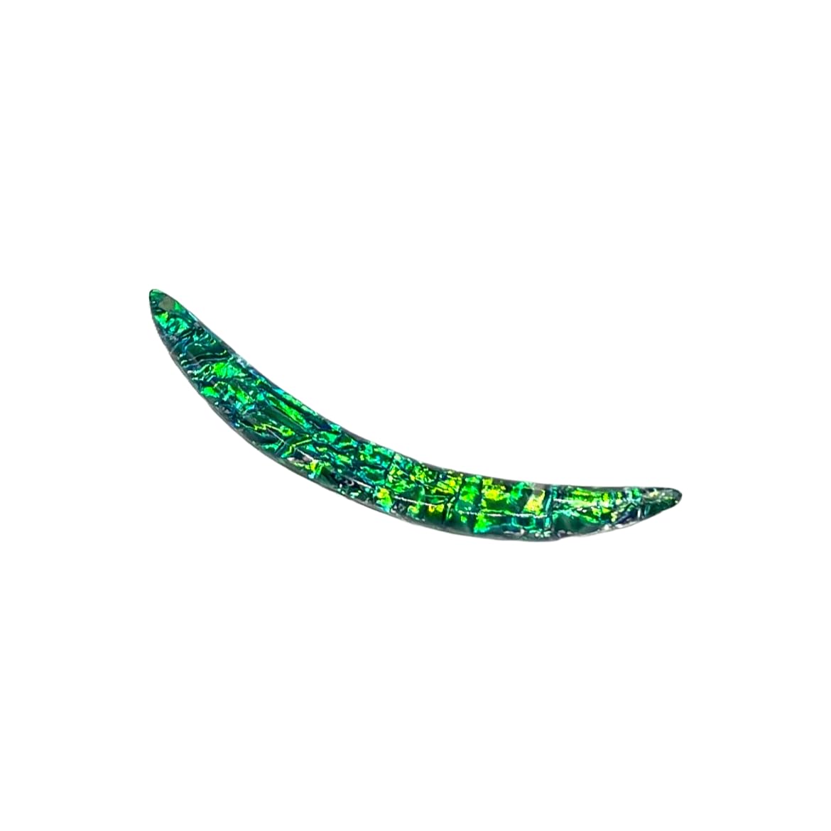 Green Opal Glitter Stone Septum Curved Tusk Spike, 12g-1/2", Custom Sizes, Opaque Gemstones