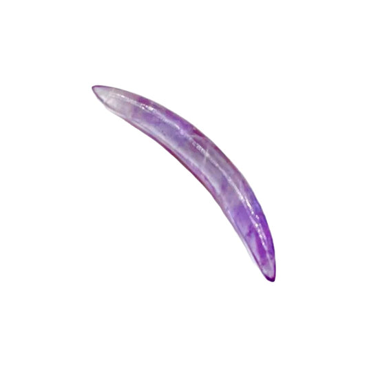 Natural Amethyst Tribal Septum Tusk – Hand-Carved Curved Spike – Crystal Piercing Jewelry for Nose, Ear, or Cartilage – Boho Spiritual Body Jewelry