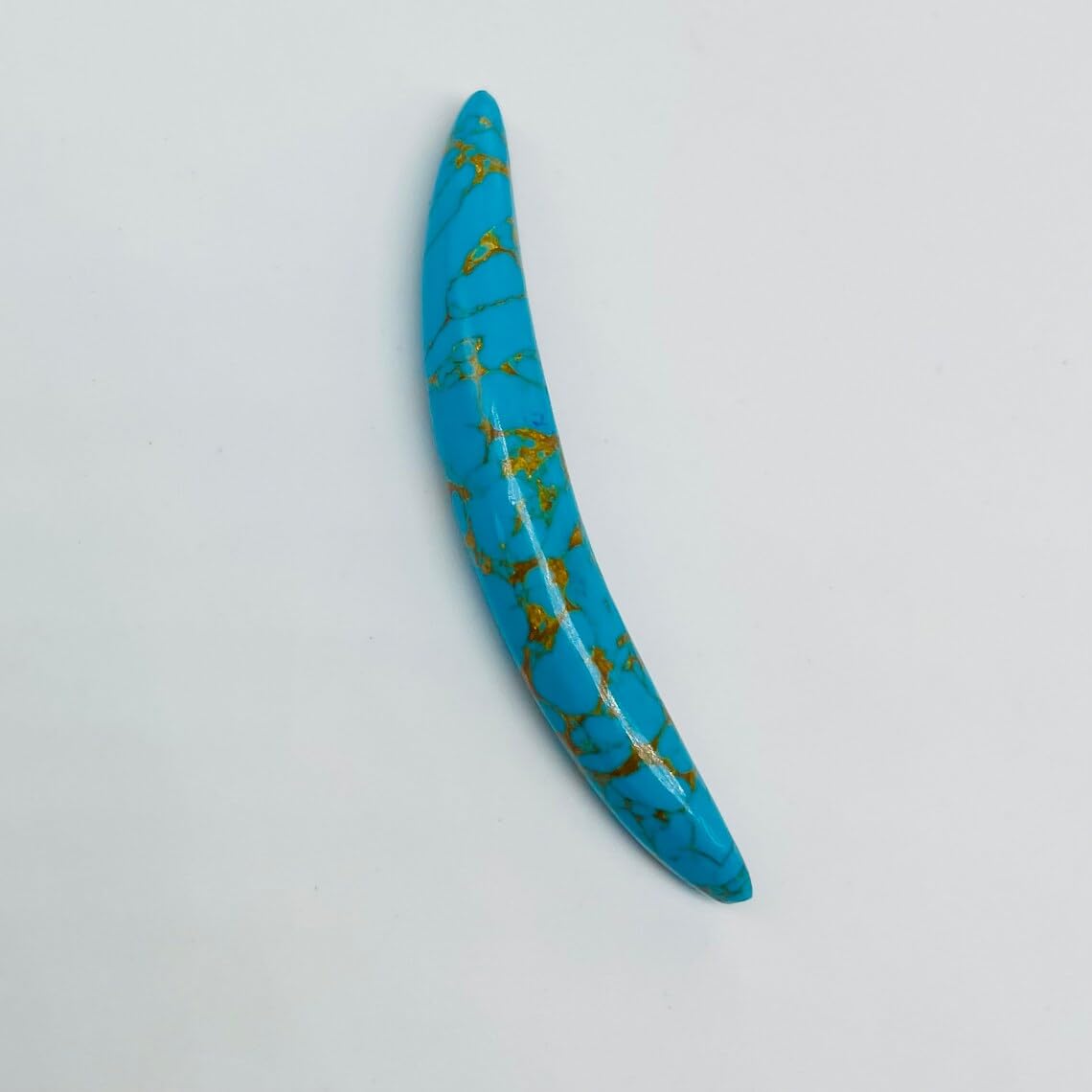 American Blue Copper Turquoise Crystal Naga Septum Curved Tusk Body Jewelry - 12g (2mm) to 1/2" (12mm) Size, Wholesale Available