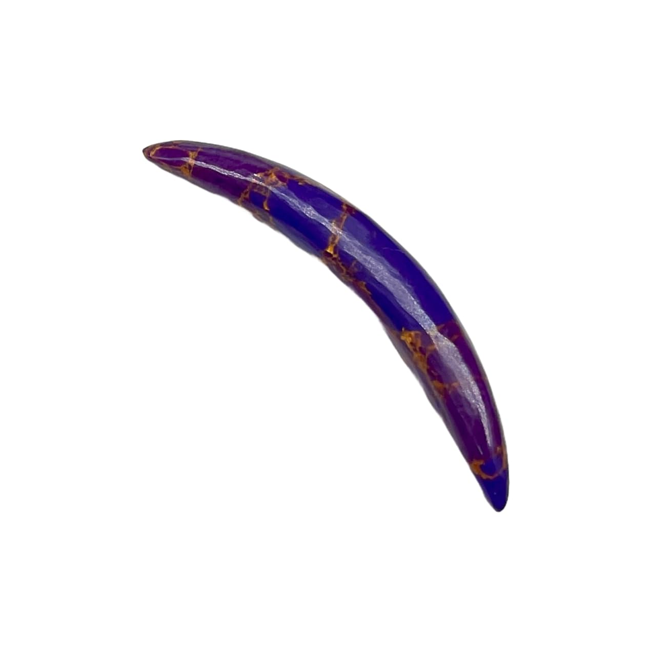 Purple Copper Turquoise Septum Tusk Curved Spike, 12g to 1/2", Handmade Tribal Body Piercing Jewelry