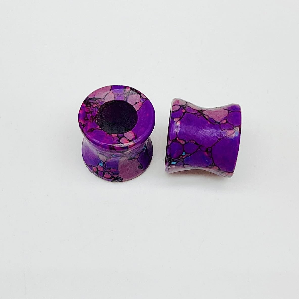 Pruple Turquoise Crystal Handmade Naga Body Piercing Jewelry Plug Tunnel Gauges Size 6g (4mm) to 40mm Customized Sizes & Wholesale Also Available