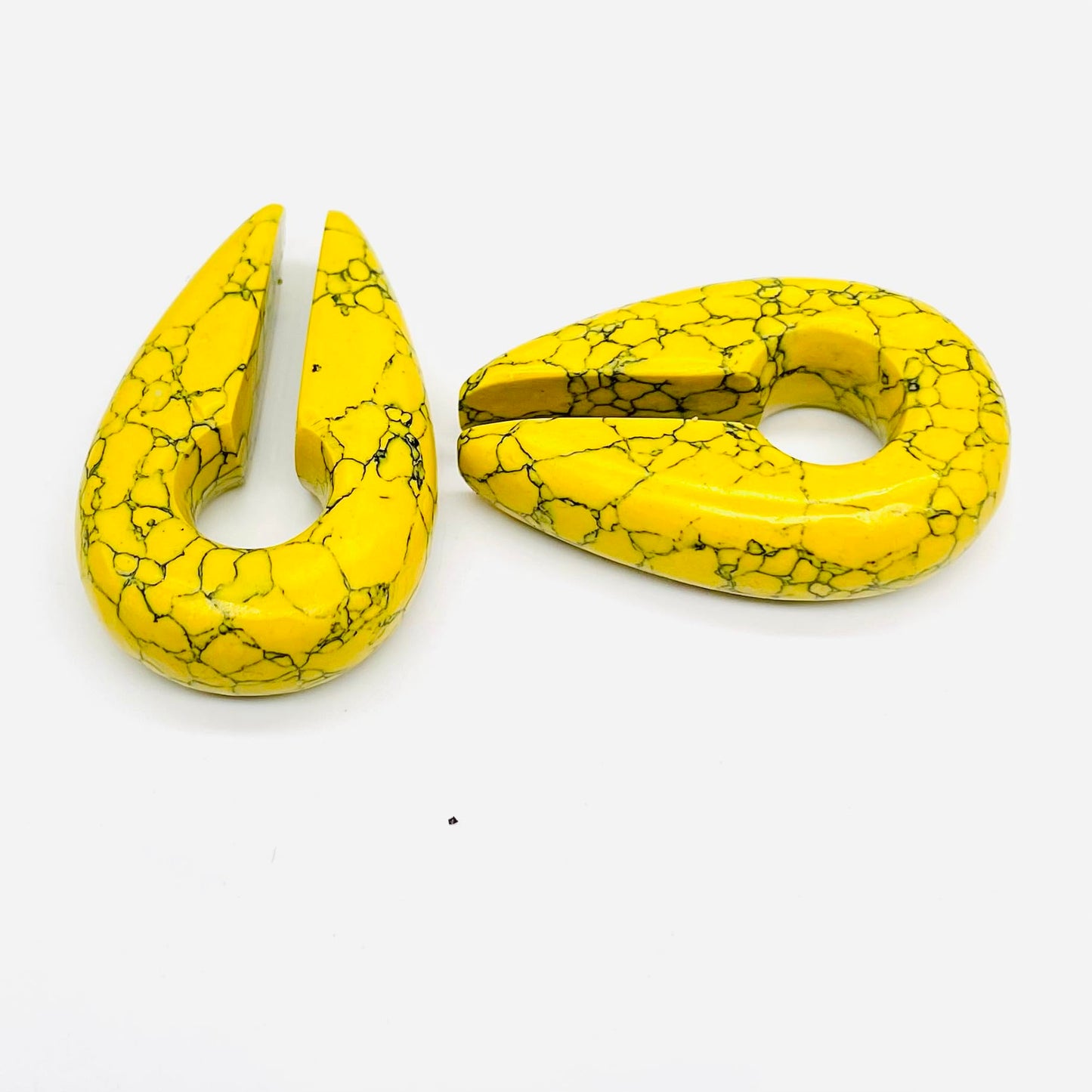 Body Piercing Jewelry Yellow Turquoise Crystal Naga Ear Weights Hangers Keyhole Gauges 2g (6mm) to 00g (10mm) Customized Size & Wholesale Also Available