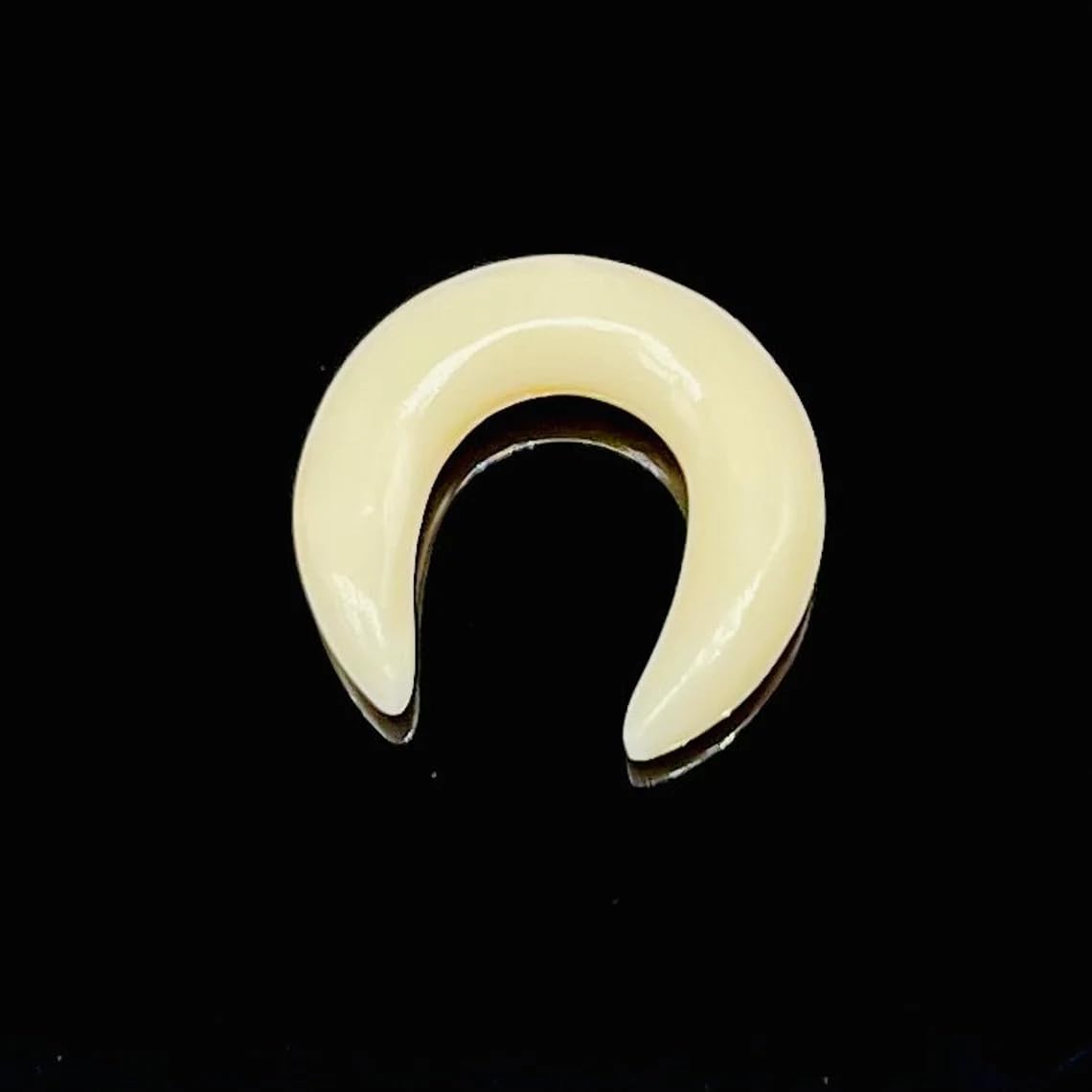 Synthetic Bone Crescent Septum Pincher Piercing Gauges, Sizes 2mm to 12mm
