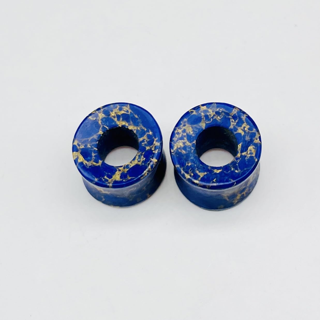 Body Jewellery Naga Piercing Ear Gauges Tunnel Plug (4mm to 40mm) - 2Pcs/Pack (Blue)