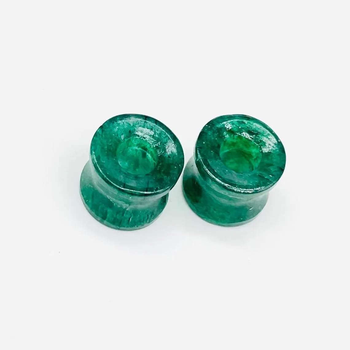 Aventurine Ear Tunnels Plugs – Natural Stone Gauges for Stretched Ears | Hand-Carved Double Flared Hypoallergenic Ear Jewelry | Sizes 6g (4mm) to 40mm