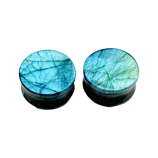 Natural Labradorite Gemstone Handmade Naga Body Piercing Ear Gauges Plugs Jewelry, Customized Size & Wholesale Avaiolable