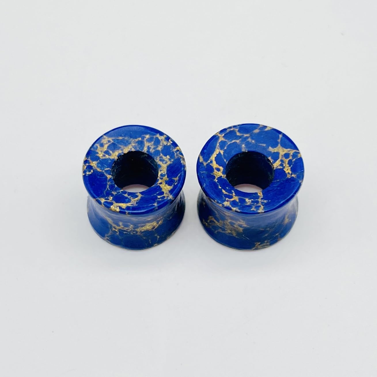 Body Jewellery Naga Piercing Ear Gauges Tunnel Plug (4mm to 40mm) - 2Pcs/Pack (Blue)