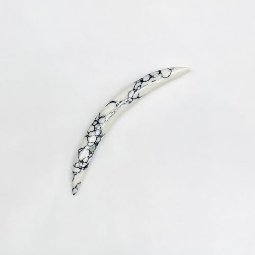 Howlite Crystal Curved Septum Tusk Gauges, Size 12g to 1/2", Wholesale Available