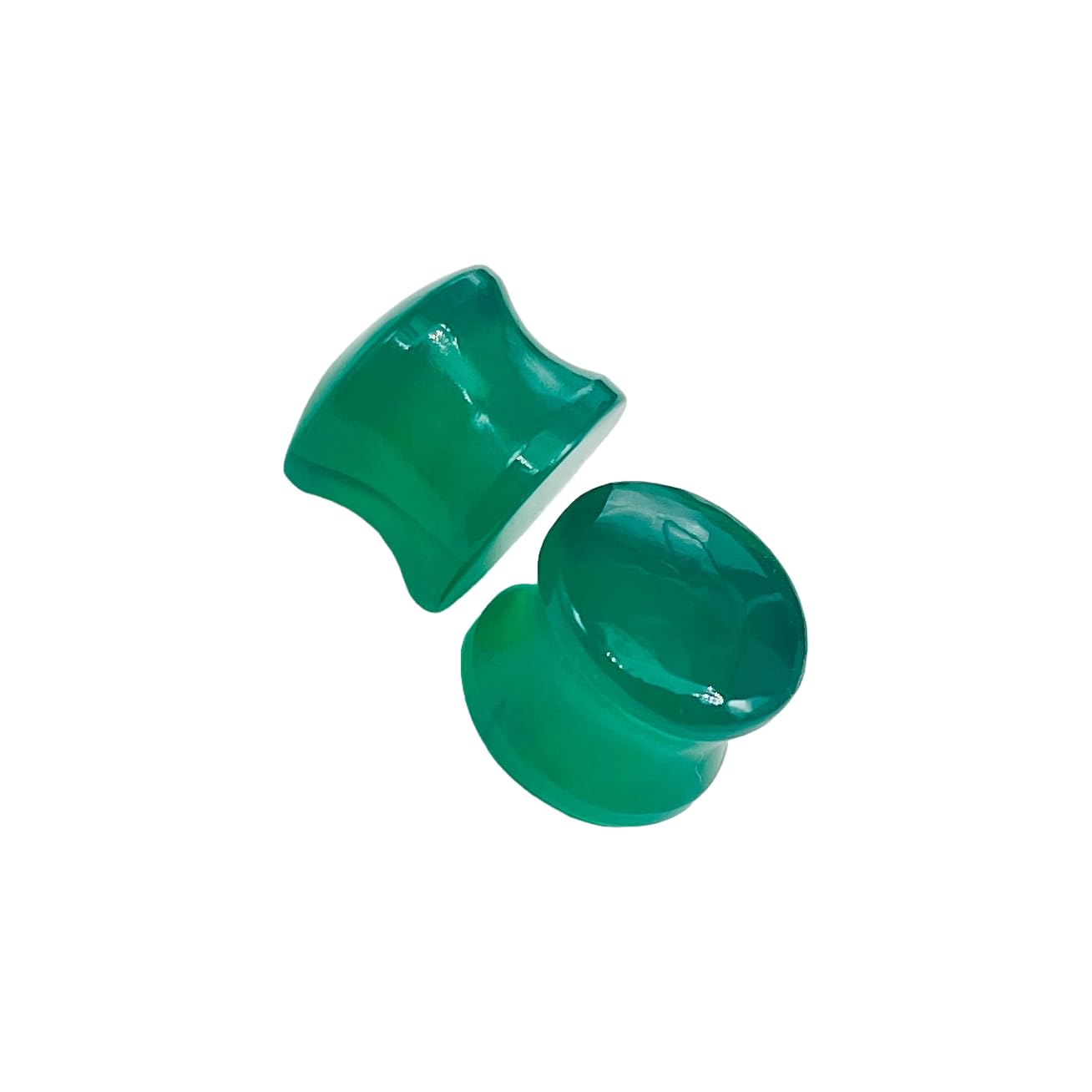 Green Onyx Gemstone Body Piercing Plugs, 8g-1", Custom Sizes Available
