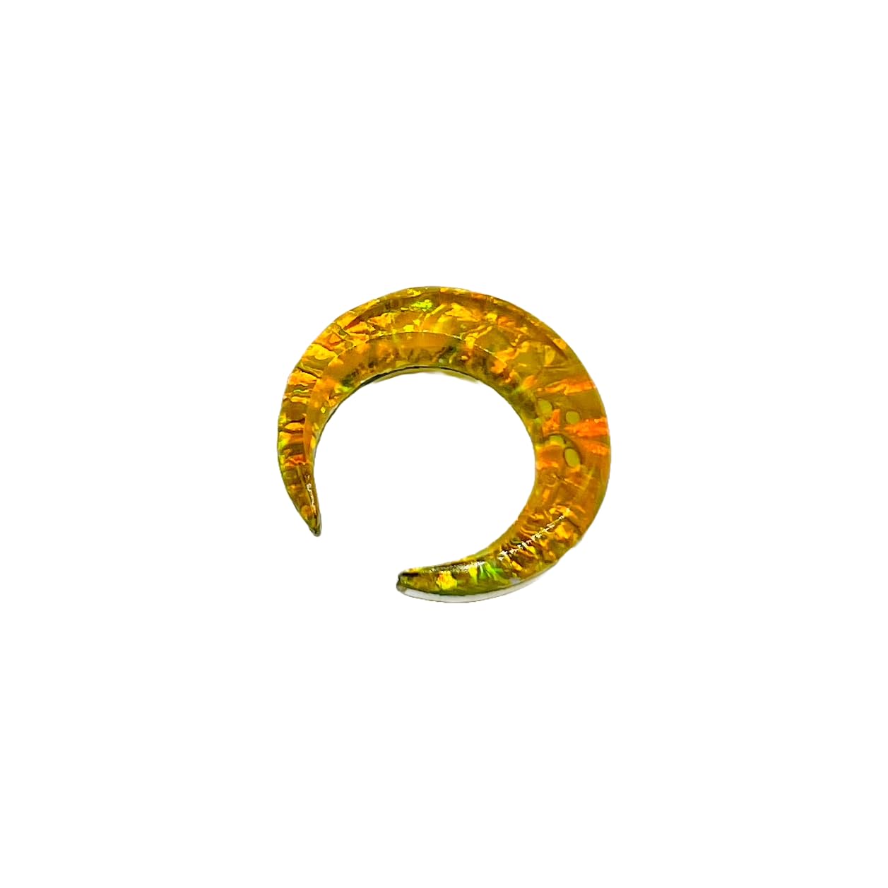 Yellow Opal Glitter Glass Stone Septum Pincher, 12g-1/2in, Custom Sizes, Handmade Body Jewelry