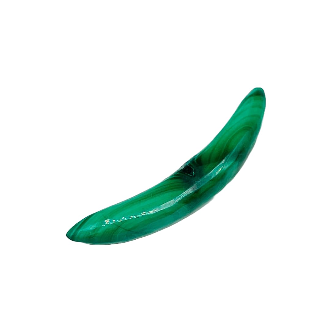 Natural Green Malachite Crystal Handmade Tribal Septum Curved Tusk Spike Naga Body Piercing Jewelry, 12g (2mm) to 1/2 inch (12mm), Customized Sizes Available