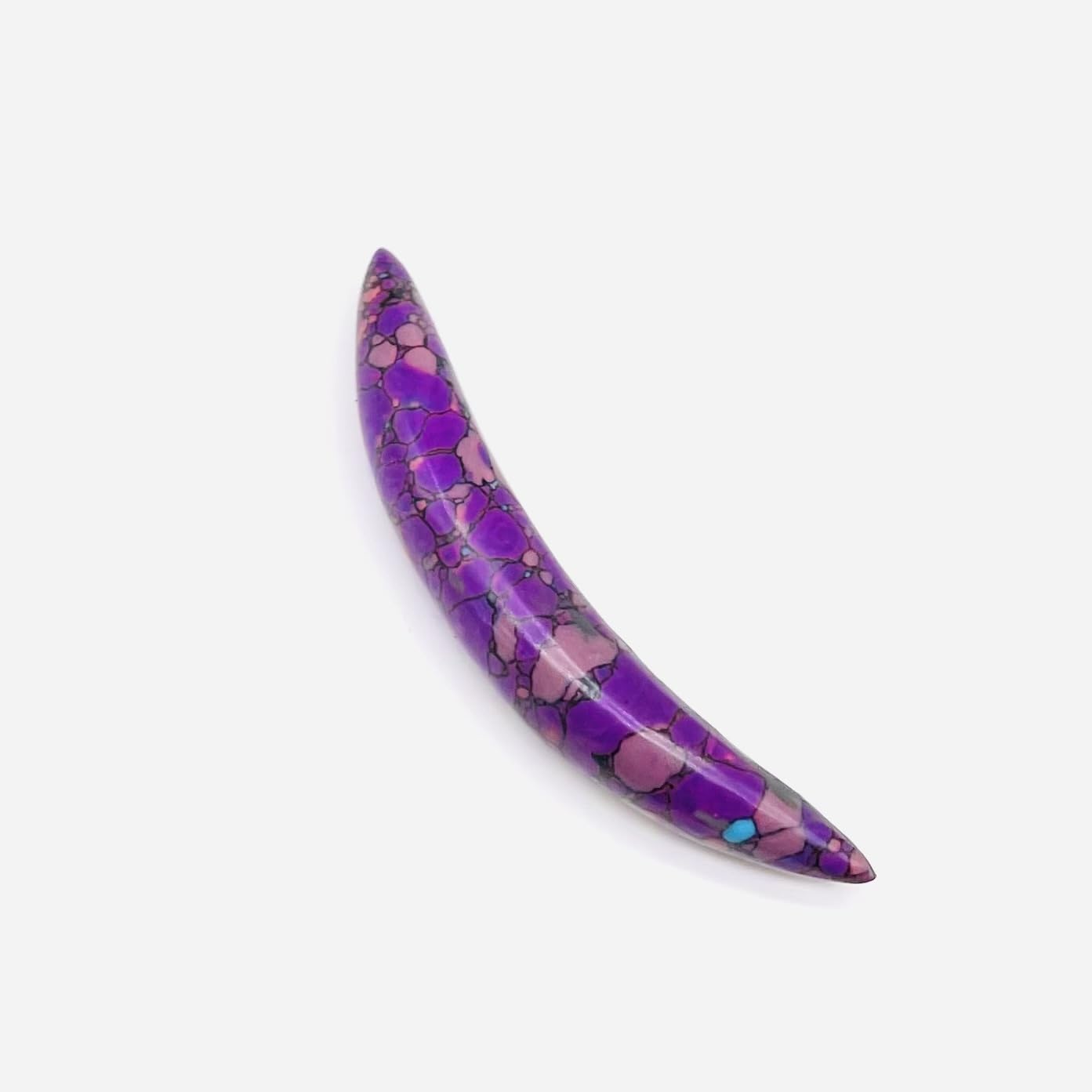BodyJewels007's Purple Turquoise Crystal Curved Septum Tusk Ring, Tribal Septum, Nose Pincher, Handmade Organic Gauges, Size:- 12g (2mm) to 0000g (12mm) & Customized Wholesale Available